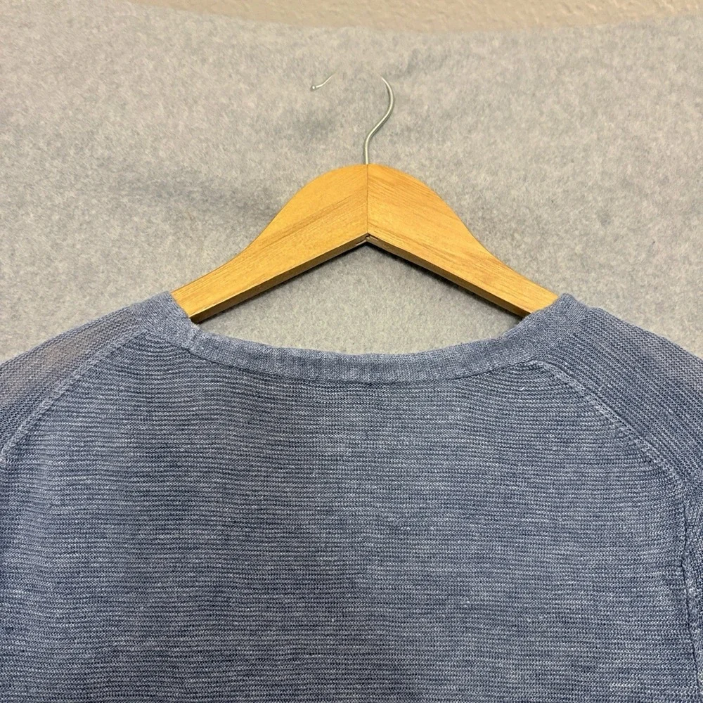 Eileen Fisher Womens Linen Sweater Size 2X Blue‎ Sustainable Beachy Lightweight